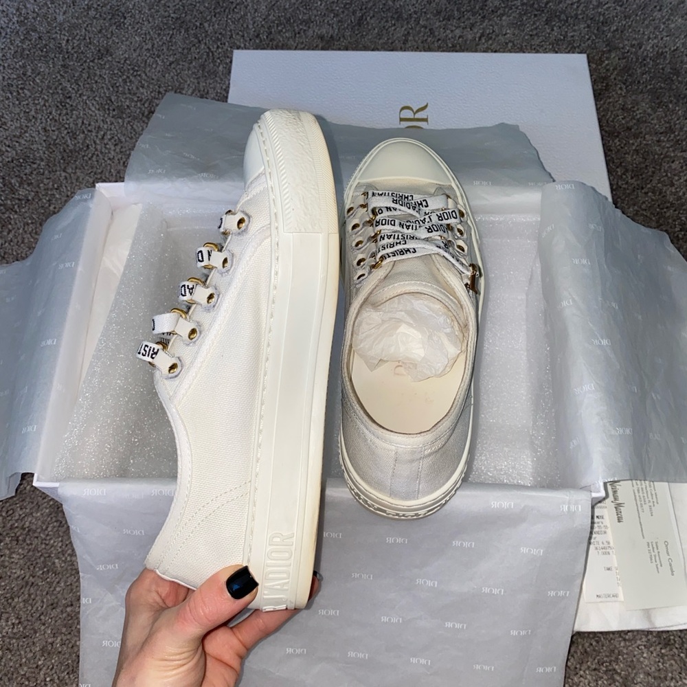 Authentic Dior Women's Cream Sneakers - Picture 5 of 15